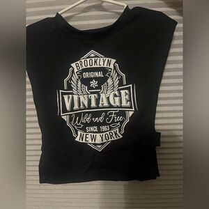 Black Graphic Tee with Vintage Print
